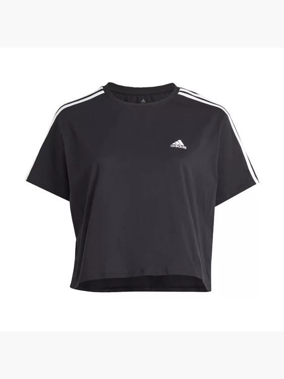 Adidas Essentials 3-Streifen Single Jersey Crop-Top – Große Größen